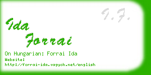 ida forrai business card